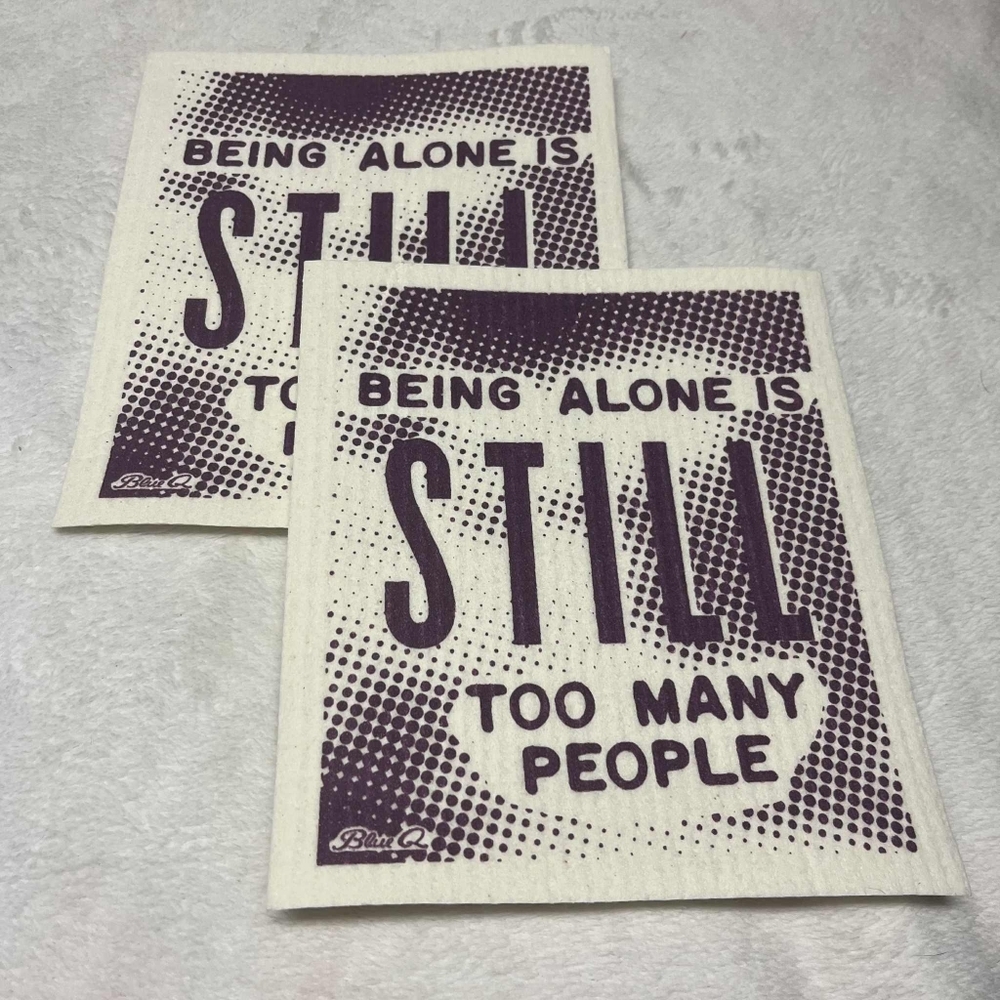 Blue Q Introvert Being Alone is Still Too Many People Swedish Dish Clothes NWOT